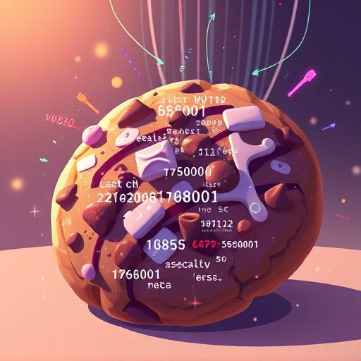 Illustration montrant un cookie avec des informations et des éléments de code, symbolisant la collecte de données en ligne.