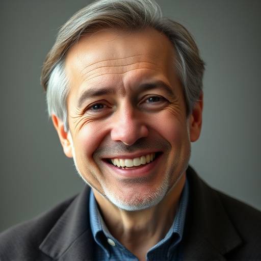Portrait de Julien Moreau, professeur d'expression corporelle, souriant et expressif